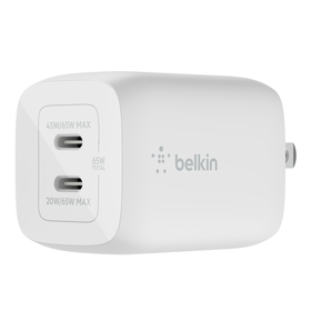 Dual USB-C GaN Wall Charger with PPS 65W, White, hi-res